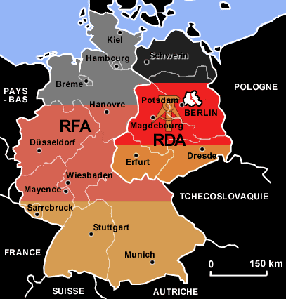 La République démocratique allemande Carte-rda