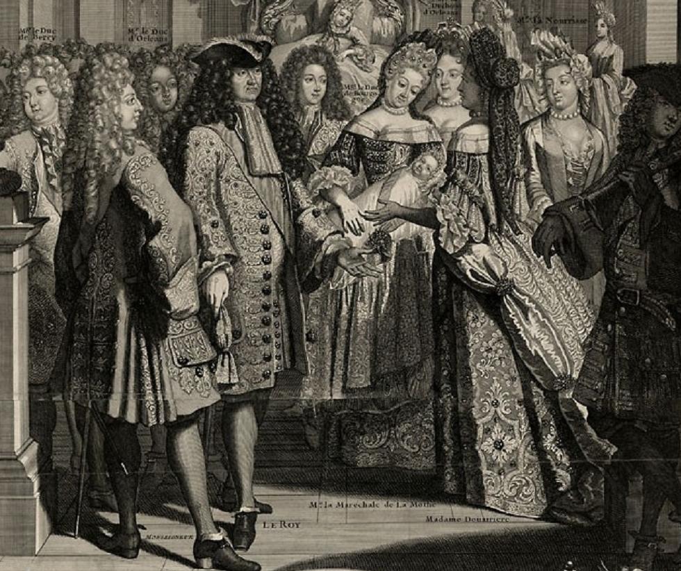 25 juin 1704: Louis de Bourbon Monseigneur-lors-de-la-naissance-du-duc-de-bretagne-almanach-1705
