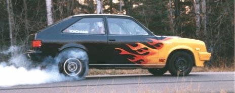 Random sighting at Laguna Seca Chevette_flames