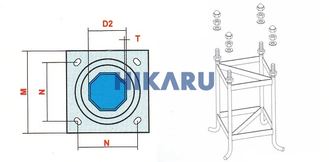 Bản vẽ chi tiết trụ đèn cao áp CD 10 Khung-mong