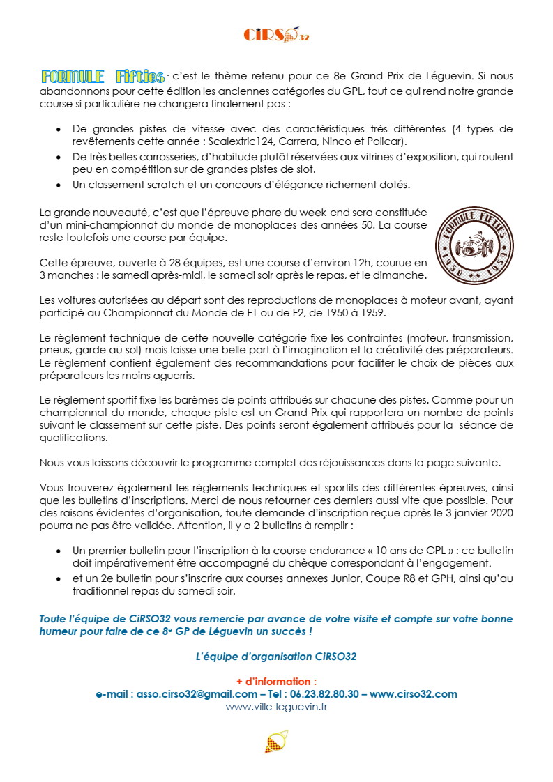GPL 2020 (Grand Prix de Leguevin) Le programme complet P03