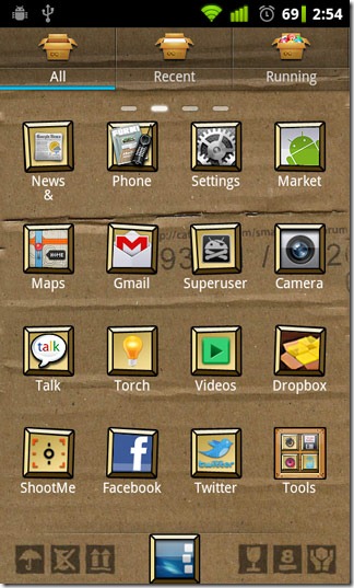 Recopilación Go Launcher Ex Español. Themes y Aplicación. Box-Robot-Theme-App-Drawer