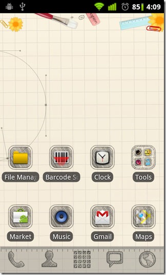 Recopilación Go Launcher Ex Español. Themes y Aplicación. Sketch-Theme-Homescreen