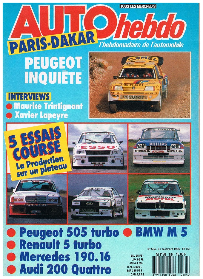 AUTOHEBDO n°554-5 essais course production AUTOhebdocouv1