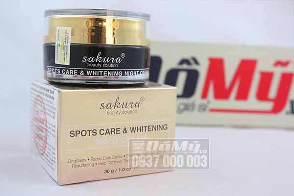 Nước hoa, mỹ phẩm: KEM DƯỠNG BAN ĐÊM TRẮNG DA, GIẢM NÁM SAKURA SPOTS CARE & WHITENING NIGH Sakura-spots-care-whitening-3