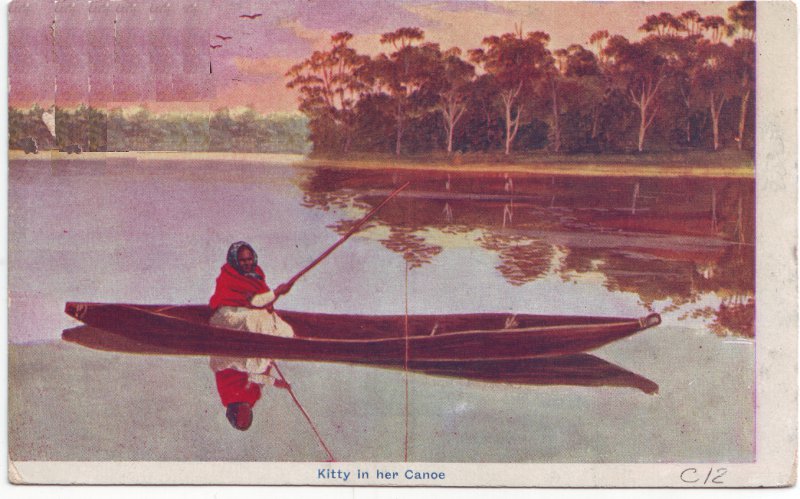 Australie 1907 : Kitty in her Canoe Frem0807