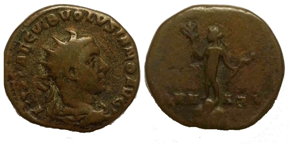 Médaillon très rare de l'Empire romain Volusien 462