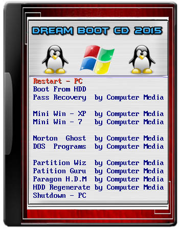 [Soft]Dream Boot CD 2015 By Computer Media Corporaton - Công cụ cứu hộ máy tính đa năng Dream-Boot-CD-2015-Covers