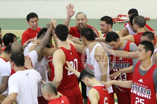 Ginebra 'Twin Towers' Japeth Aguilar, Greg Slaughter confident triangle offense fits team to a T Ginebrapracticecariaso