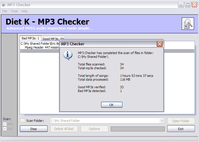 MP3 Checker 1.08 Scan01