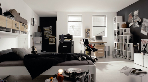 Nicolas' Zimmer Teenager-zimmer-jungen-schwarz-wei%C3%9F-grau-farben