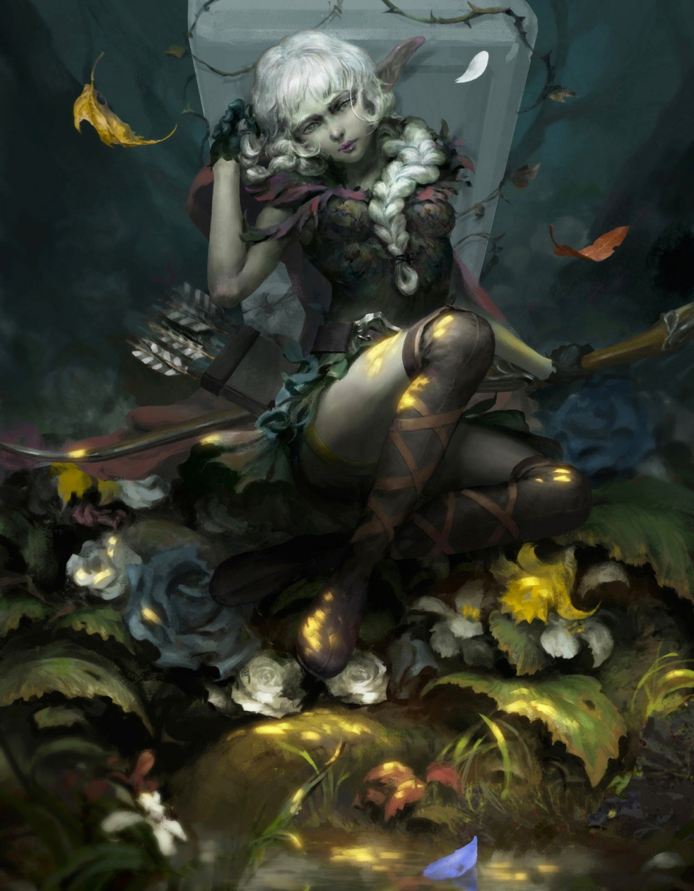 Galeria de Arte: Ficção & Fantasia 1 - Página 30 Fantasy-Art-Yan-Shu-You-see-an-elf-sitting-before-you-992x1272