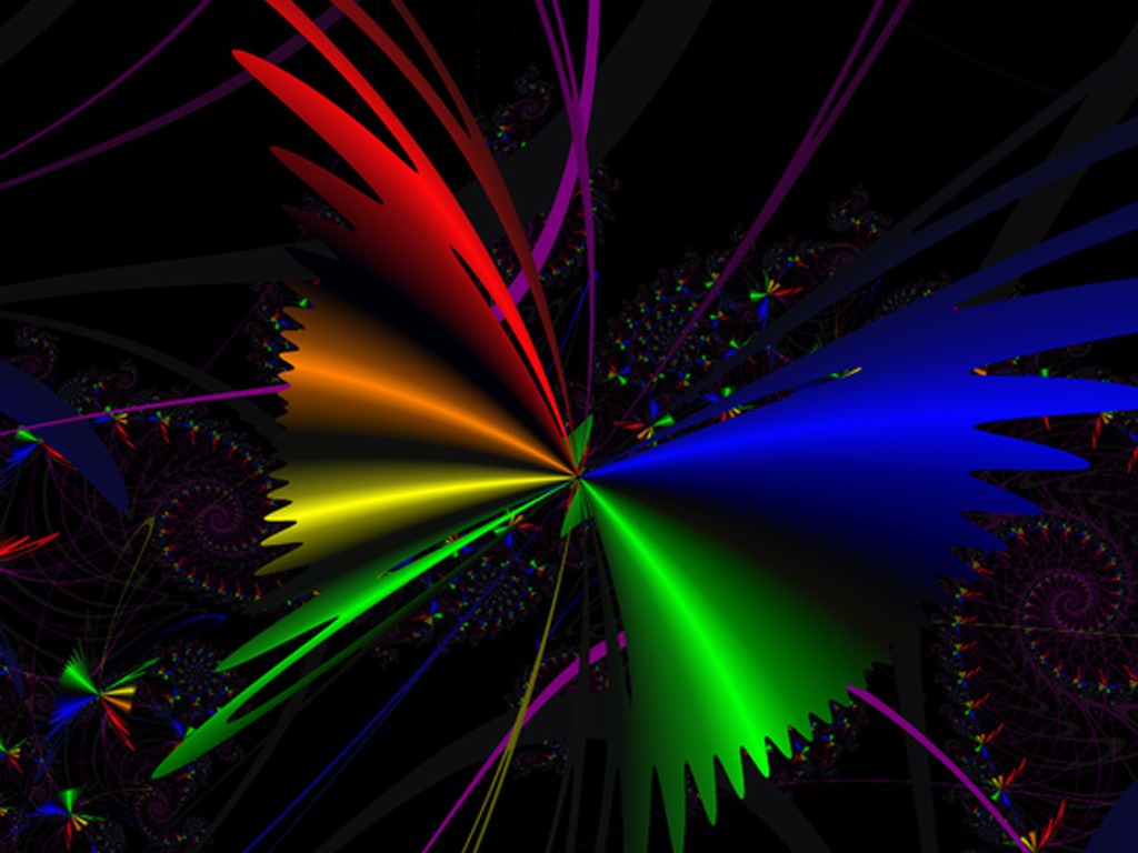 صور فراشات جميلة وزهور رقيقة Rainbow-abstract-free-butterfly-the-140081