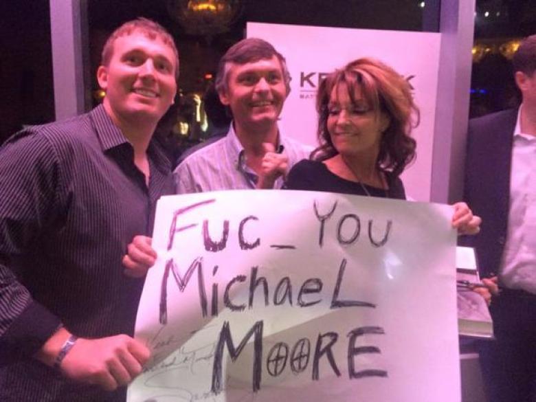 Sarah Palin rambles incoherently in Iowa after teleprompter freezes Palin-fck-michael-moore