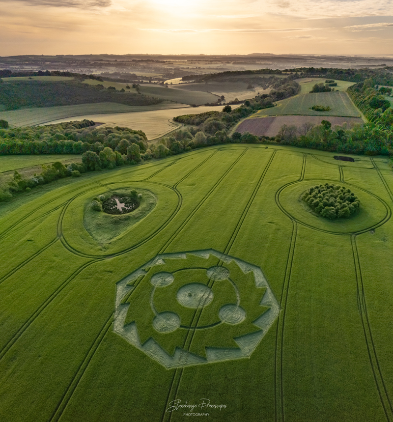 Crop Circles 2022 - Little Down, Nr Hippenscombe, Wiltshire. Reported 22nd May DJI_0769-Pano
