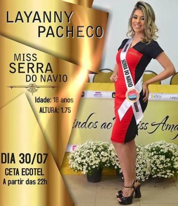 candidatas a miss amapa universo 2016, final 30 de julho. Serra-do-Navio-Layanny-Pacheco-364x420