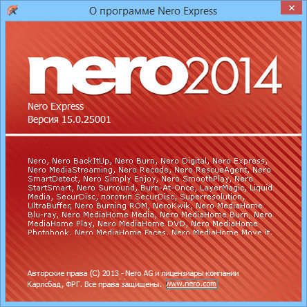 the Nero 2014 Platinum 15.0.07700 Final (236,23 MB) 2014_02_10_203315