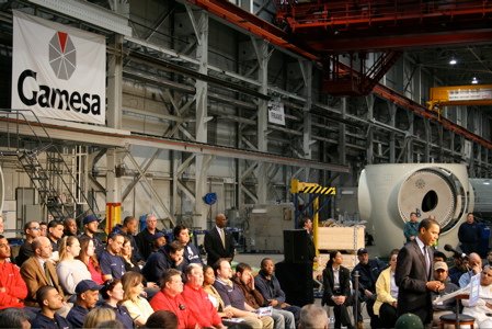 Obama visita Gamesa en Pennsylvania: " Este no es el viento de molino de nuestros padres " Obama-gamesa