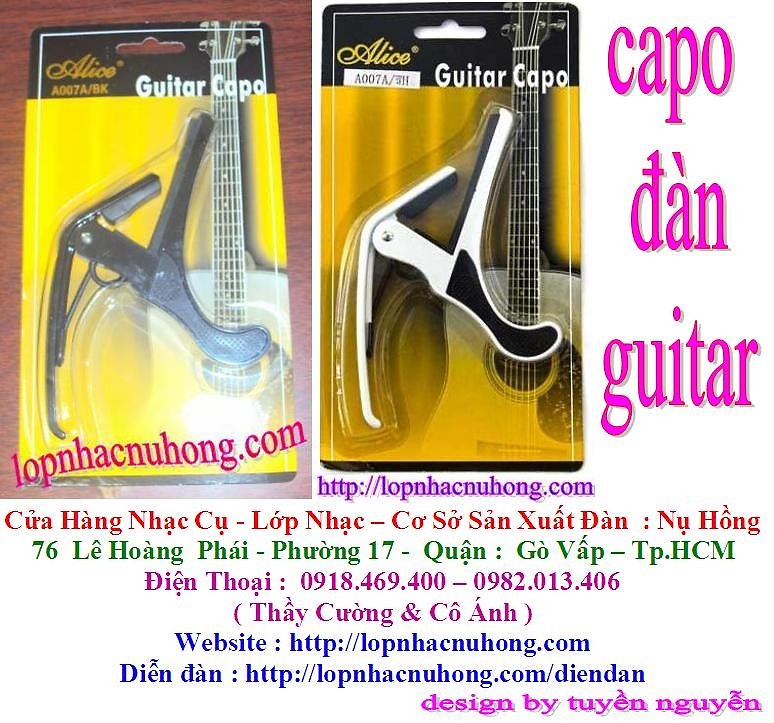 Bán capo guitar acoustic , capo guitar classic các loại  : Vicson A007A , Alice A007D , Dunlop , Alice A007 … 969679123_863433688