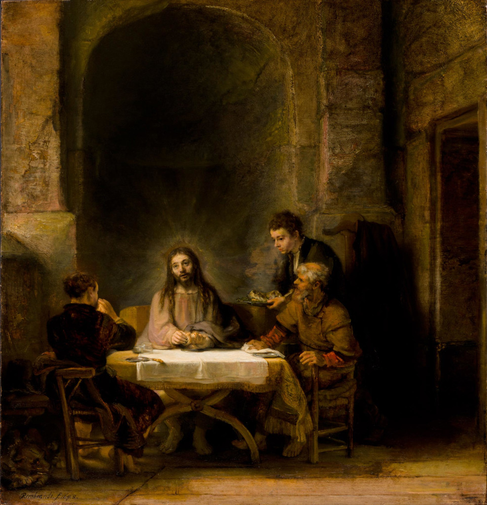 L'art et les disciples d'Emmaüs- Sur leur route vers Emmaüs- Rembrandt_emmaus-maaltijd