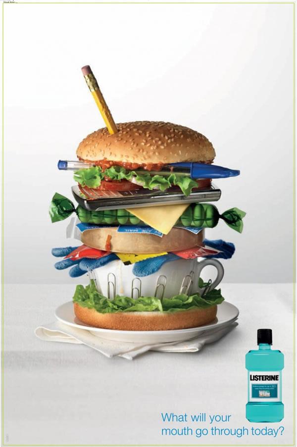 إعلانات بالفوتوشوب ذكية ورائعة Listerine_mouthwash_burger