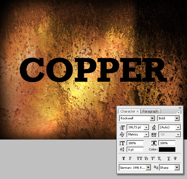 Thiết Kế Hiệu Ứng Chữ Copper trong Photoshop 6