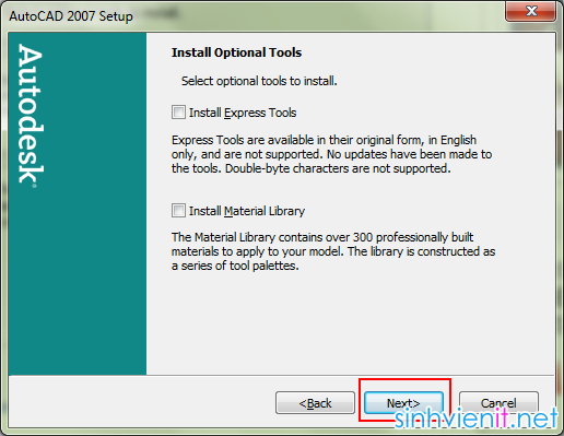 Download AutoDesk Autocad 2007 Full Crack - Hướng dẫn cài đặt chi tiết SinhVienIT.NET---autocad2007-10