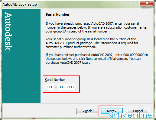 Download AutoDesk Autocad 2007 Full Crack - Hướng dẫn cài đặt chi tiết SinhVienIT.NET---autocad2007-7