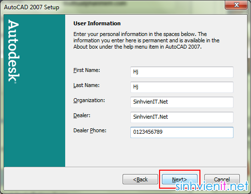 Download AutoDesk Autocad 2007 Full Crack - Hướng dẫn cài đặt chi tiết SinhVienIT.NET---autocad2007-8