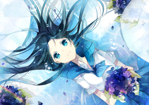 جنون الانمي Konachan.com_20-_20133945_20black_hair_20blue_eyes_20flowers_20original_20rain_20rainbow_20seifuku_20skirt_20tatsumi3_20umbrella_20water_large