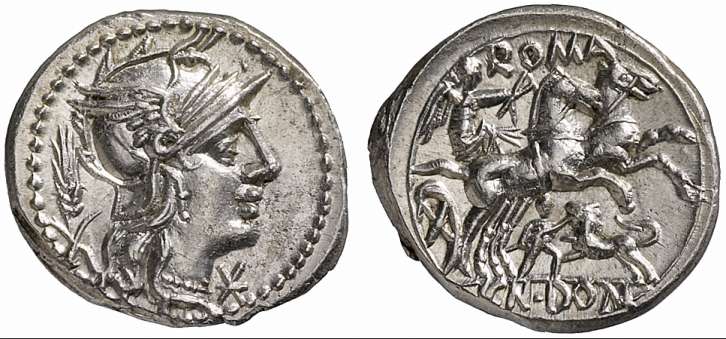 Denario republicano gens Domitia. Cr261-1_880chf