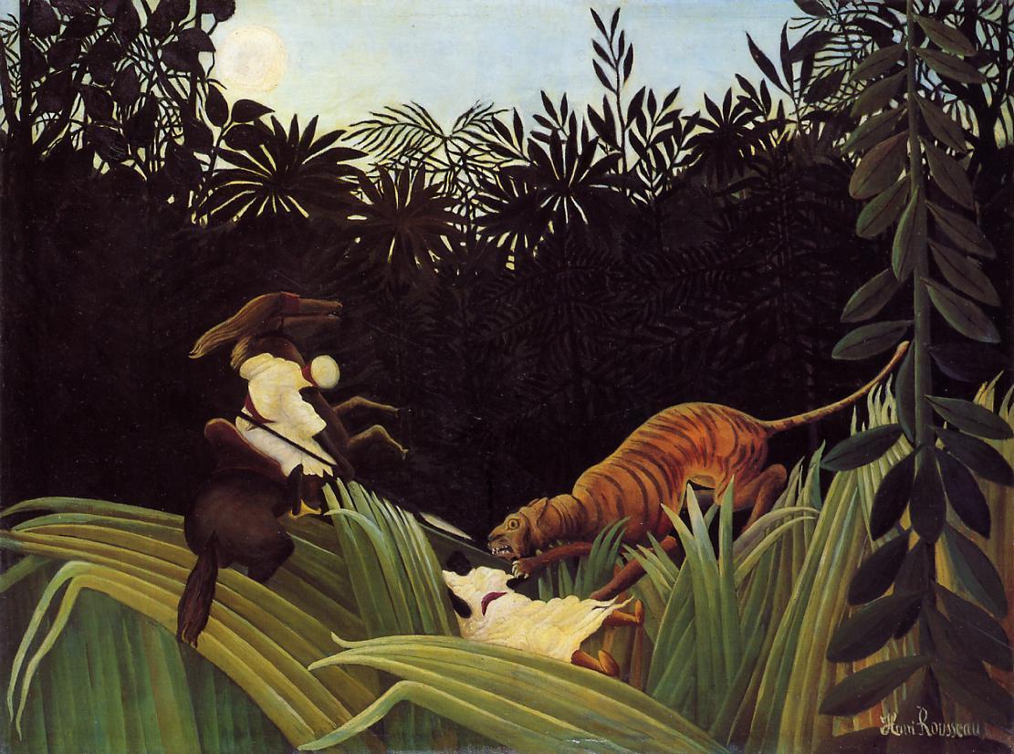 Le douanier Rousseau Henri_Rousseau_Eclaireurs_attaques_par_un_tigre