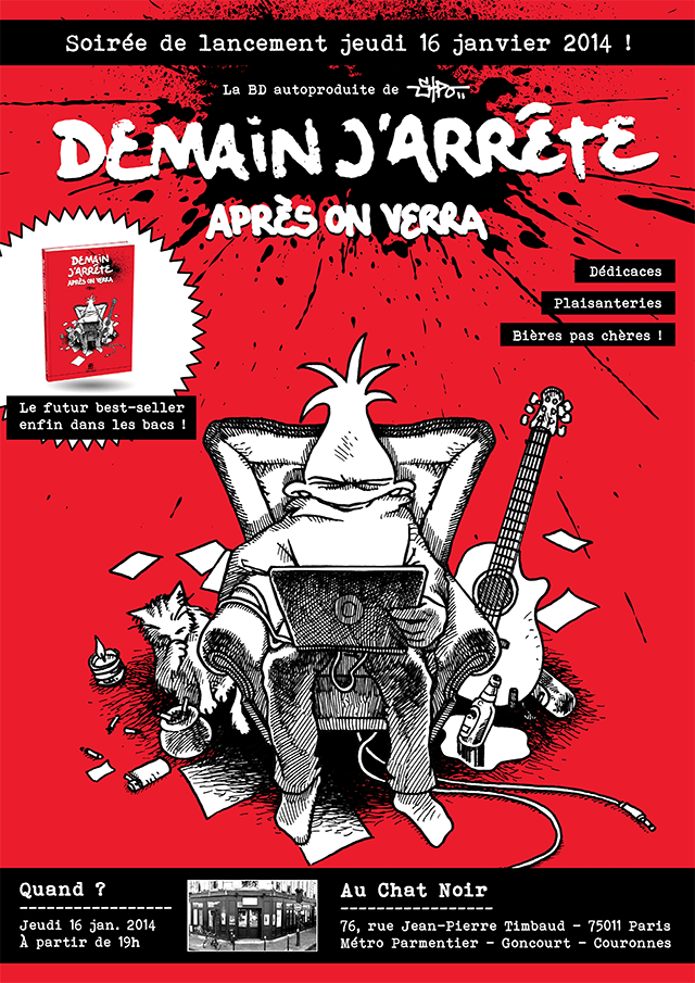 Le blog « Demain J’arrête » devient un livre ! Affiche-lancement