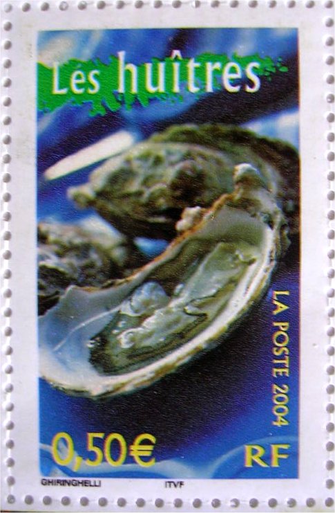 timbres "gastronomie" Timbre_Huitres