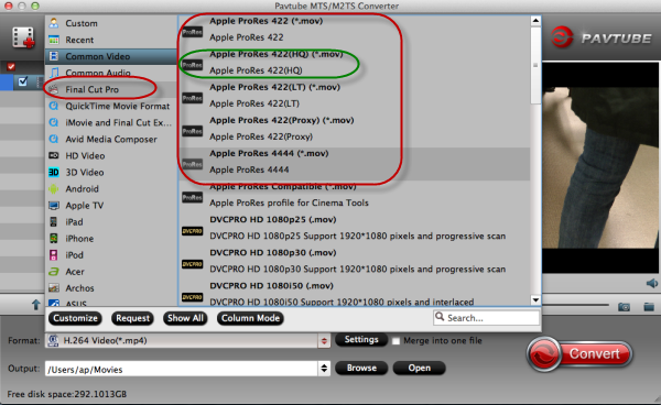 Work Panasonic MTS with FCP 6 in Higher Quality  Choose-format-to-fcp