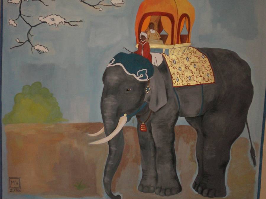 peinture sur mur.. Elephant