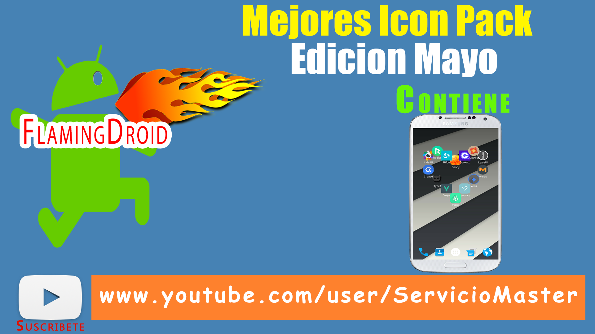 Mejores Icon Pack "Edicion Mayo" - FlamingDroid - Personalizacion de Launcher VP57N