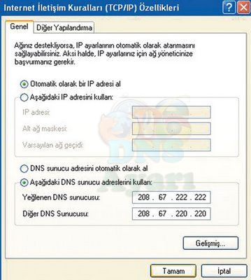 Youtube Giriş İçin Nasıl Ayarları Yaparız... Windows-xp-dns-de%C4%9Fi%C5%9Ftirme-3