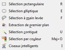 La Boîte à Outils de Gimp Selection-tools