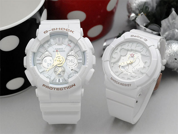 Đồng hồ đôi màu trắng dễ thương G-shock Dong-ho-cap-doi-mau-trang-de-thuong-2