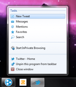 Internet Explorer 9 - Review and feature Twitter-264x300