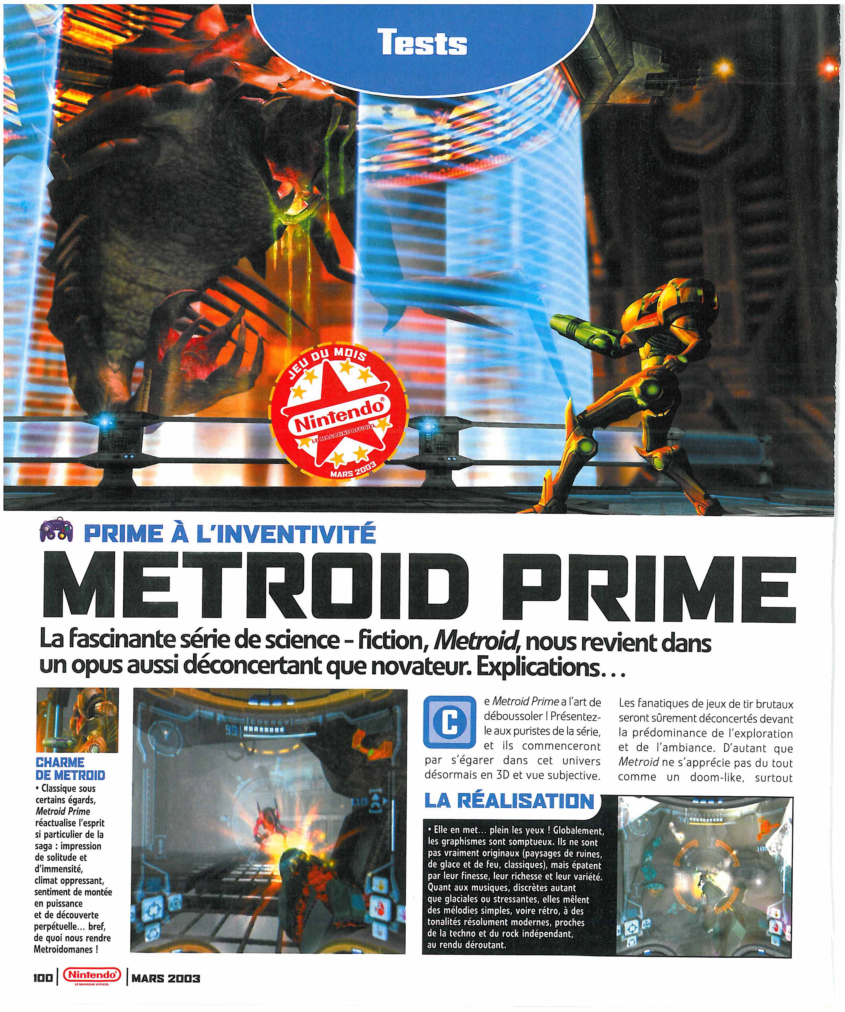 [TEST] Metroid Prime Remastered (Switch) Le%20Magazine%20Officiel%20Nintendo%20N%C2%B0010%20-%20Page%20100%20%28Mars%202003%29