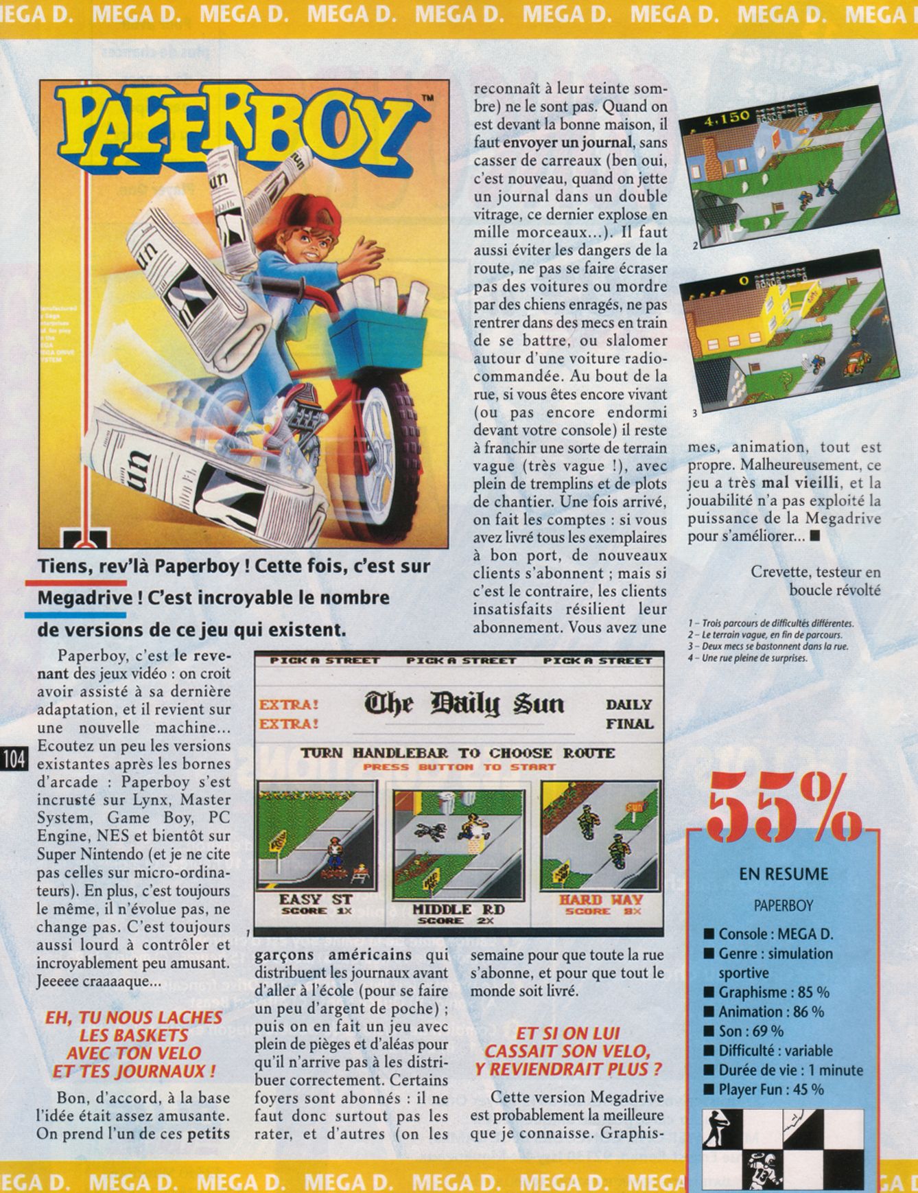 [TEST] Paperboy (Mega Drive) Player%20One%20021%20-%20Page%20104%20%281992-06%29