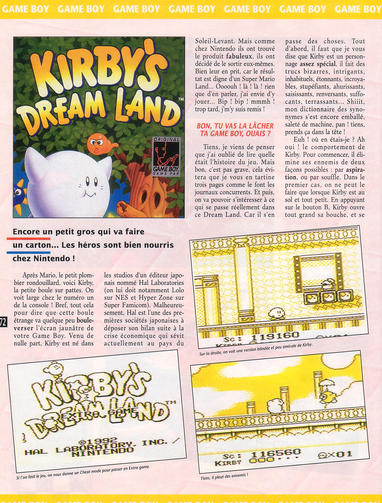 [TEST] Kirby's Dream Land (GB) Player%20One%20027%20-%20Page%20072%20%281993-01%29