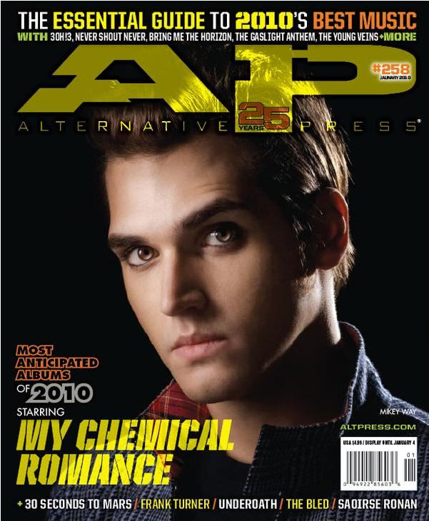 Hits de MCR en la portada de la revista Alternative Press Mikey