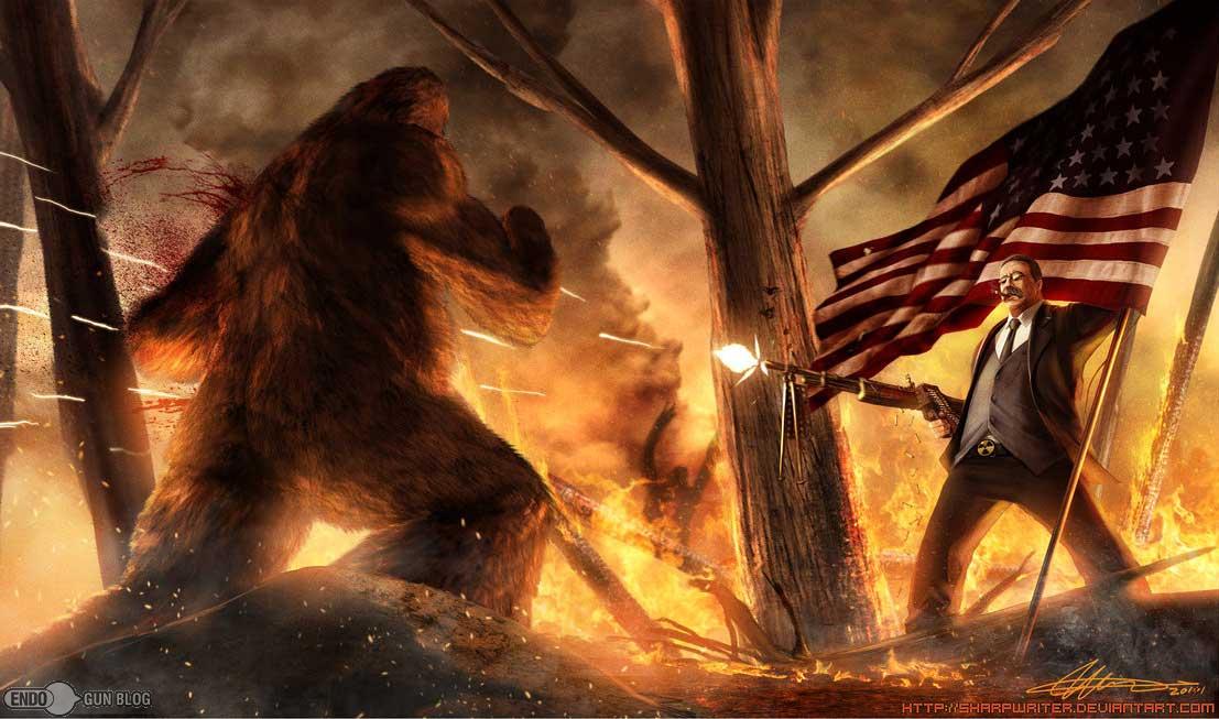 Dark, Beautiful, Morbid Things - Page 2 Teddy-Roosevelt-Shooting-Bigfoot