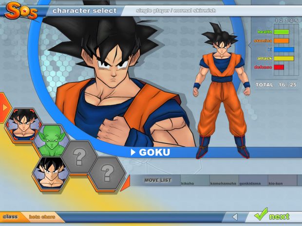 exelente juego Dragon ball z Salvador de la fuerza (SOS) (PC-3D) Char_select