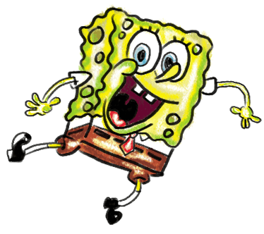 خطوات رسم سبونج بوب الرائع للأطفال Spongebob-finished