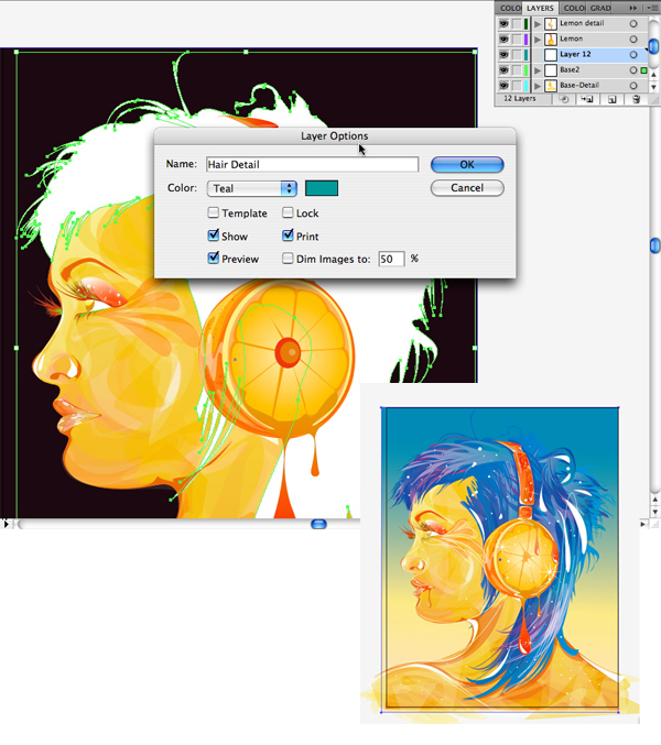 Create a Sparkly Female Portrait in Illustrator  Step14