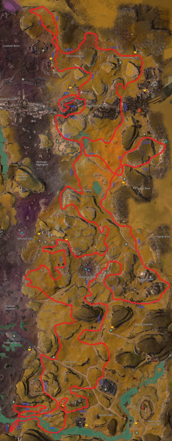 Guide: Prime de Guilde Gw2-curious-cow-guild-bounty-pathing-map-resized